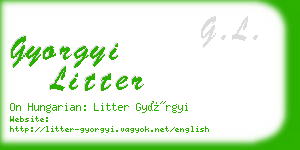 gyorgyi litter business card